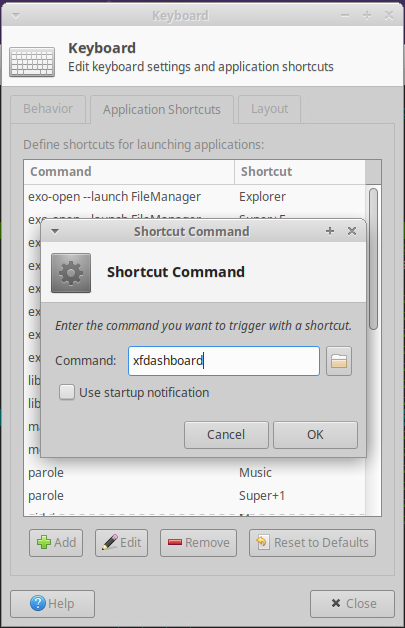 Creación shortcut de teclado